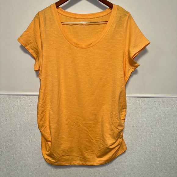 NWT Old Navy Maternity Shirt, XL light Orange Fitted gathered sides lightweight - Picture 5 of 11